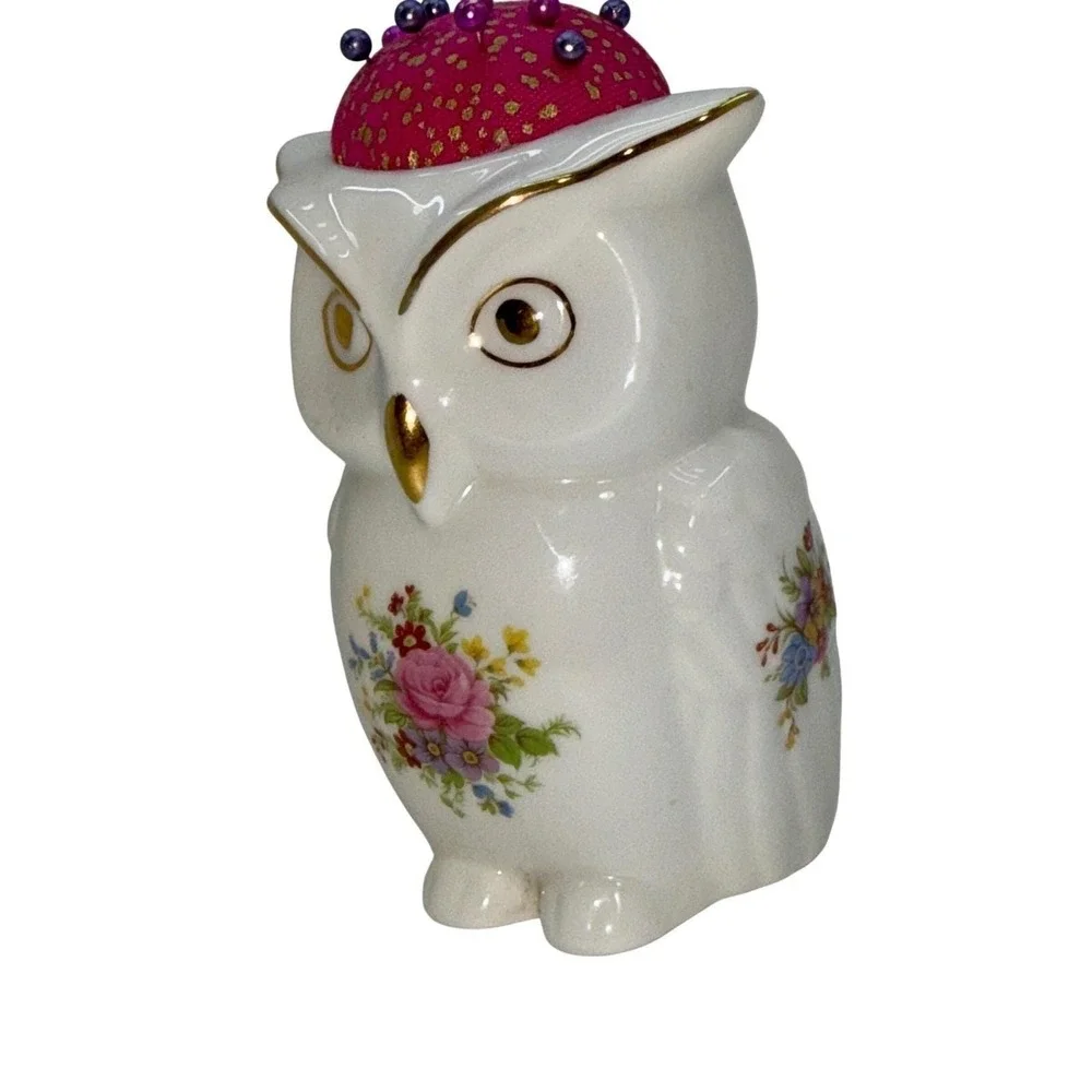 Owl Pincushion Porcelain 5.5